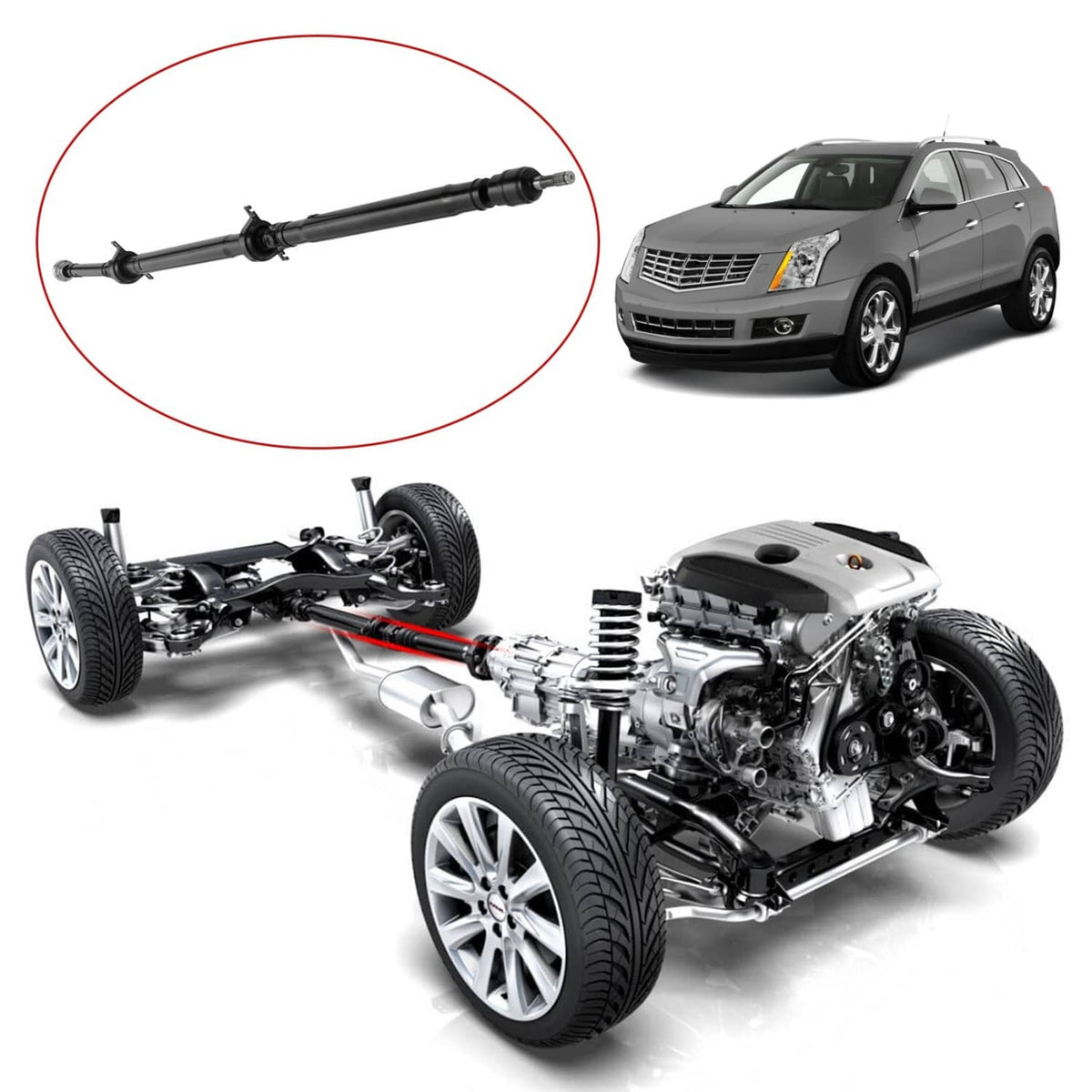 Solidspare Rear Driveshaft Prop Shift Assembly for 2010-2016 Cadillac SRX All Wheel Drive
