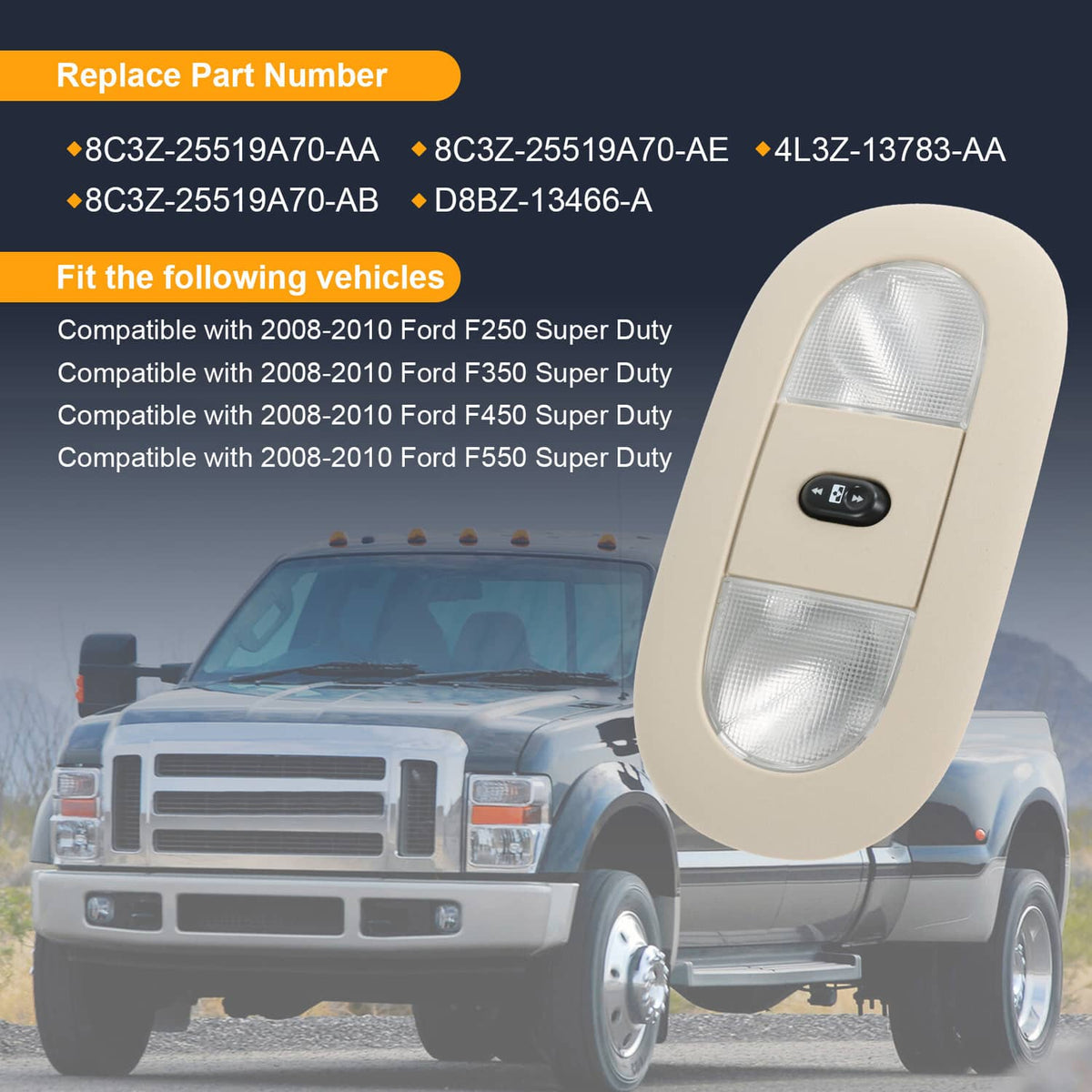 Solidspare Overhead Console LED Light Sunroof Switch 8C3Z25519A70AA Fits For Ford F250 350