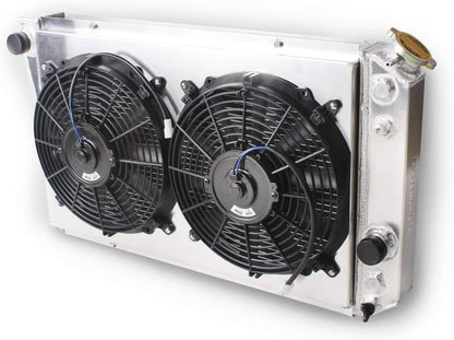 Solidspare For 82-02 Chevy S10 Blazer 84-90 Corvette V8 3 Row Aluminum Radiator+Fan Shroud