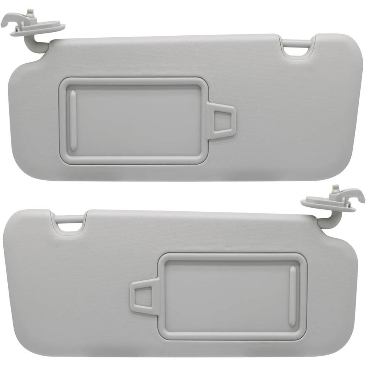 Solidspare Pair Driver & Passenger Gray Sun Visor w/ Mirror for 2017-2019 Hyundai Elantra