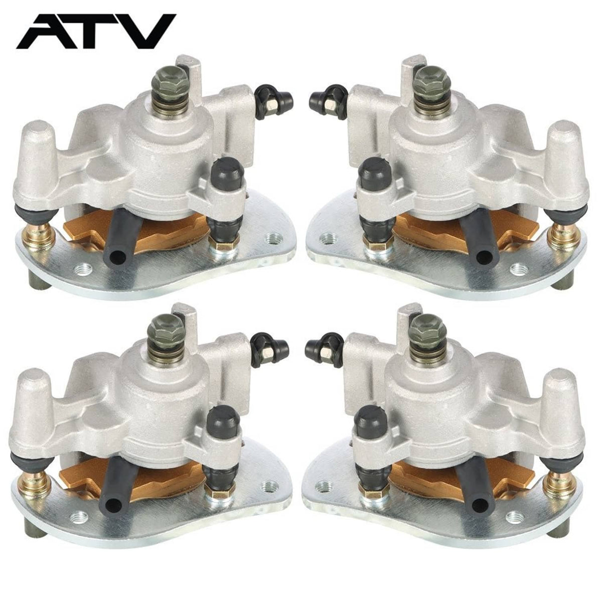 Solidspare Front & Rear Brake Calipers w/Pads for 2007-2020 Yamaha YFM700F/P Grizzly 700