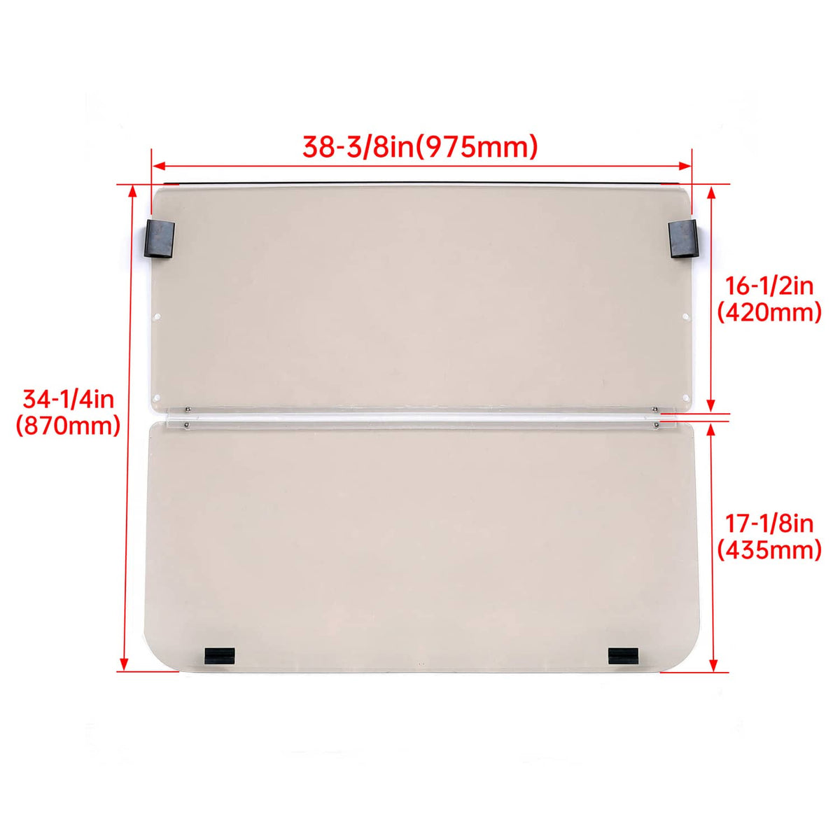 Solidspare For Yamaha G22 2003-2006 Tinted Folding Windshield Golf Cart Windscreen