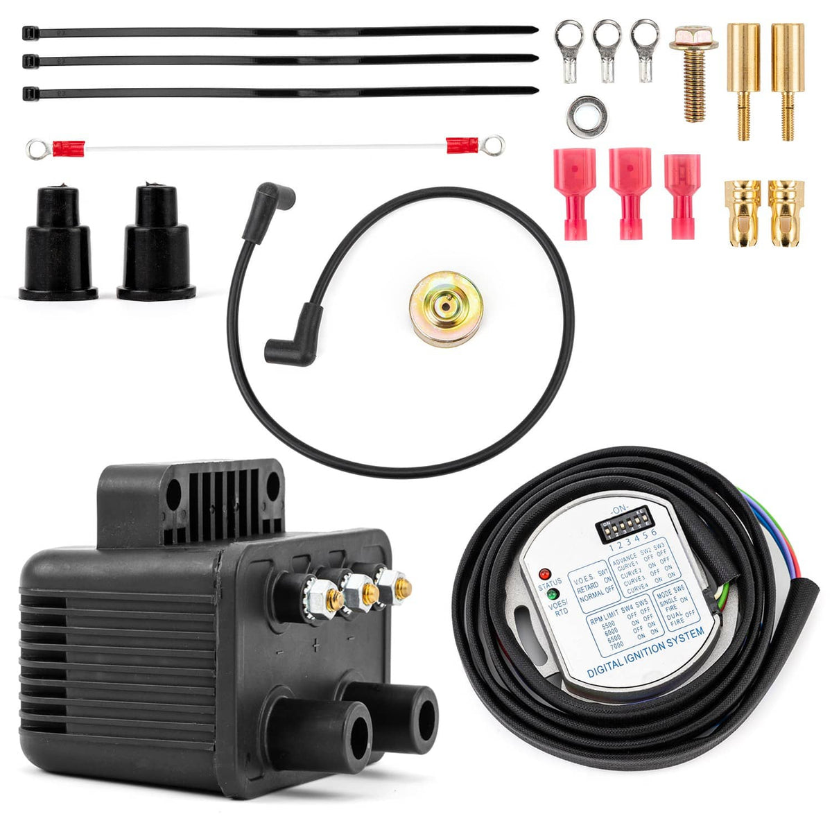 Solidspare Single Fire Programmable Ignition Kit For 1970-1999 Big Twin Evo 53-644 53-660