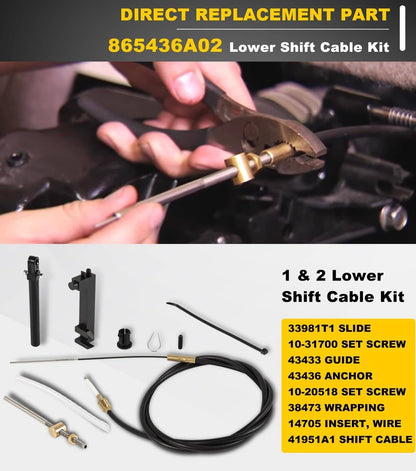 Solid Spare For Quicksilver Mercruiser Alpha One Transom Seal Bellow Kit & Lower Shift Cable