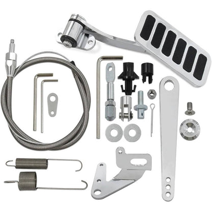 Solidspare Universal Street Hot Rod Aluminum Gas Pedal & 24" SS Throttle Cable & Spring Kit