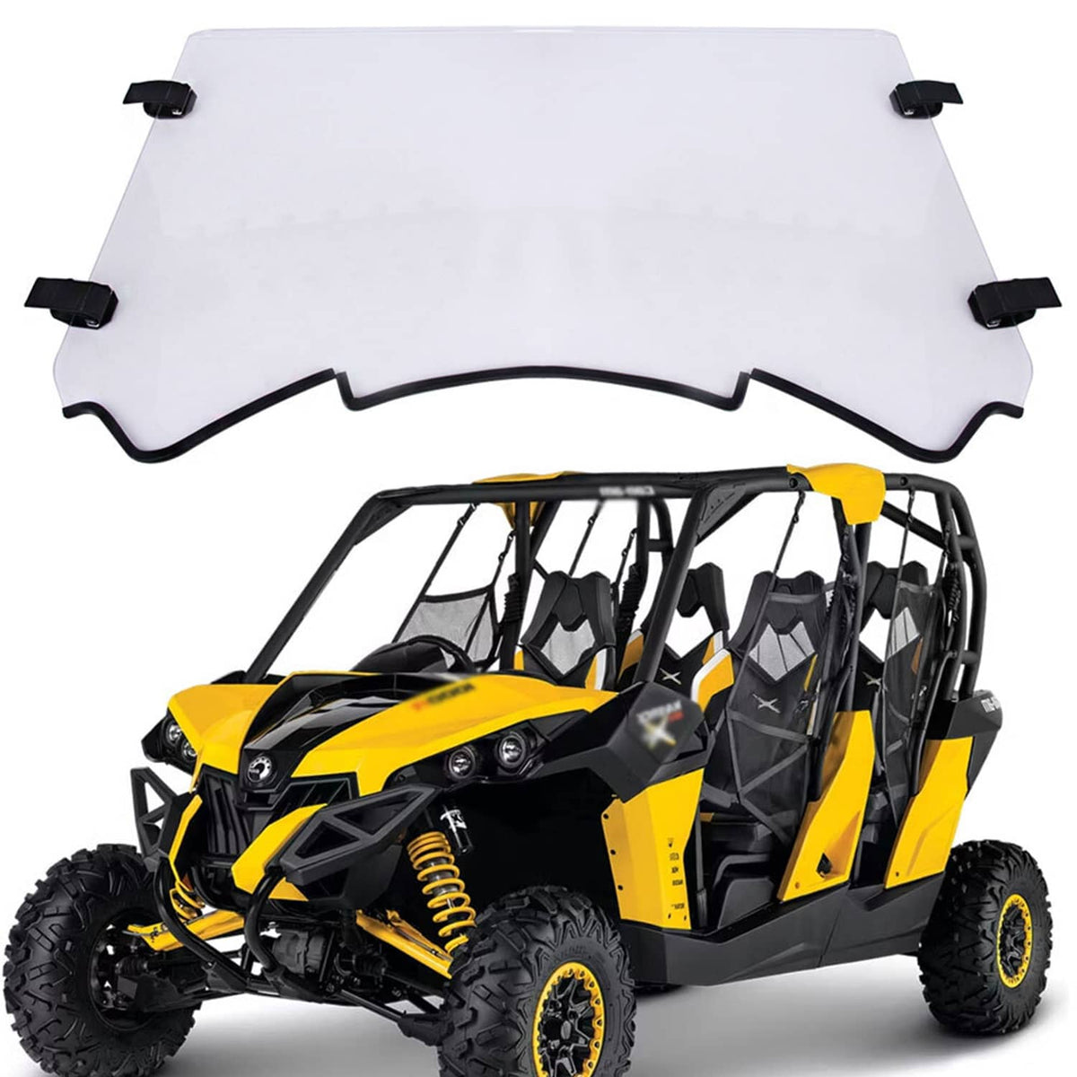 Solidspare Full Windshield For CAN-AM MAVERICK 1000 R MAX 2013 2014 2015 2016 2017 2018