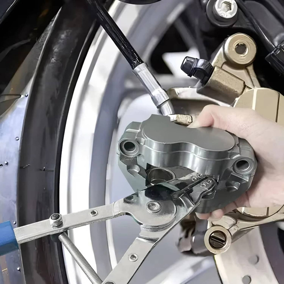 Solid Spare Motorcycle Brake Piston Removal Pliers Tool Self-locking Detaching Accessories