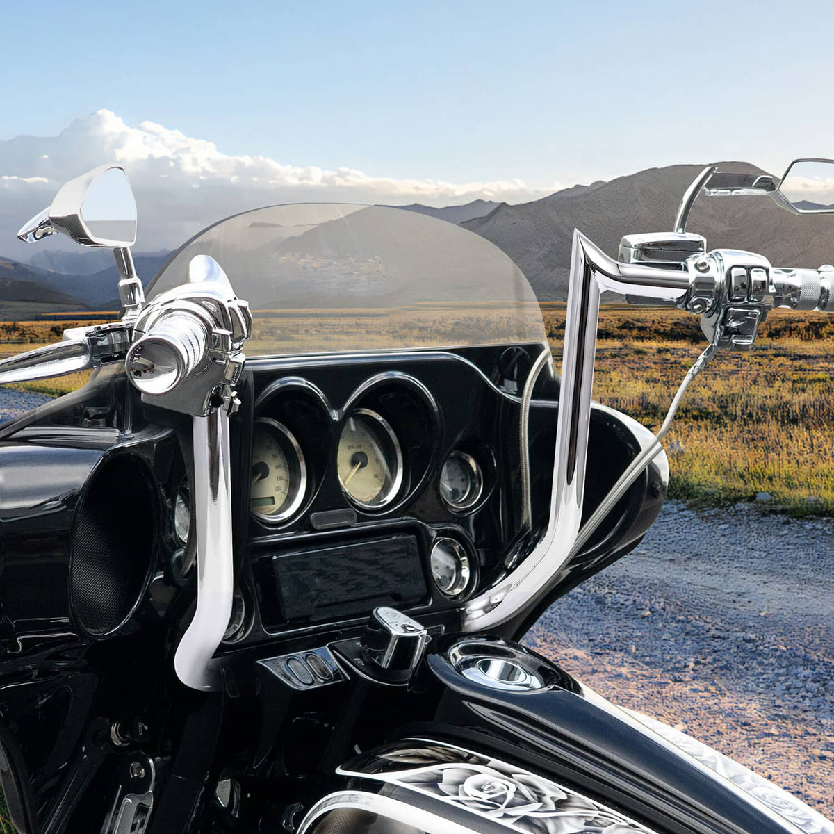 Solidspare 14" Rise Meathook Ape Hanger Handlebar For Harley Electra Glide Street Glide US
