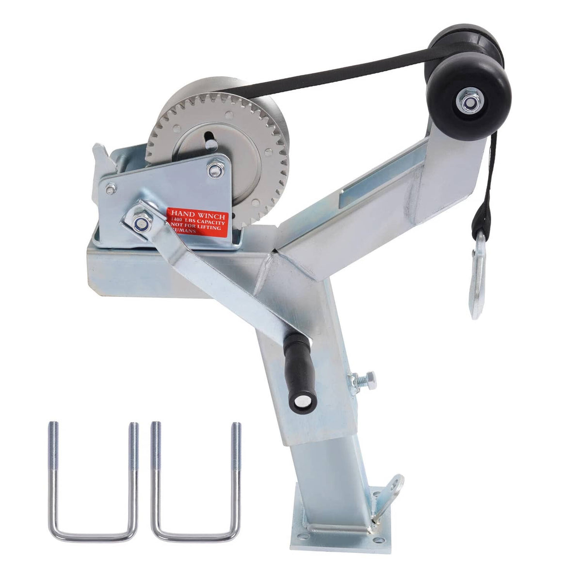 Solidspare Adjustable Winch Stand Winch Post W/ 1400lbs Winch Roller For Boat Trailers