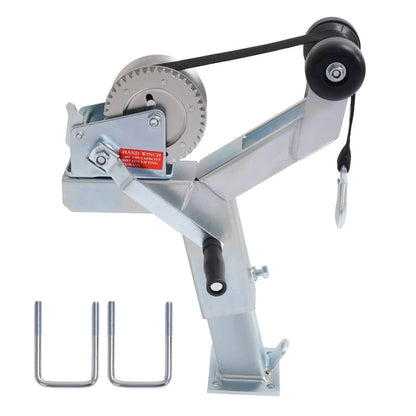 Solidspare Adjustable Winch Stand Winch Post W/ 1400lbs Winch Roller For Boat Trailers