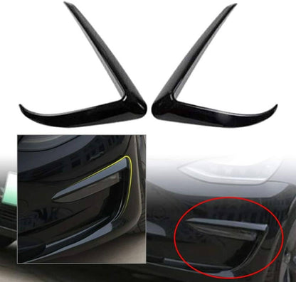 Solidspare Gloss Black Front Fog Light Eyebrow Cover Trim For Tesla Model 3 2017-2023 U8