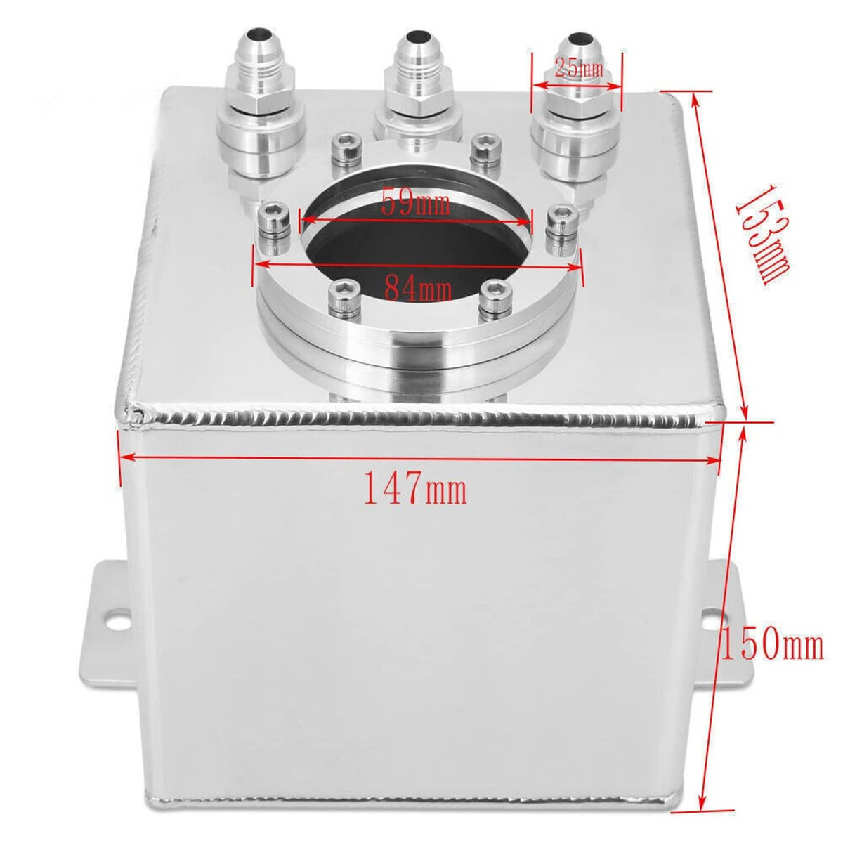 Solidspare 2L Aluminum High Flow Swirl Fuel Surge Pot Tank AN6 For 044 External Fuel Pump
