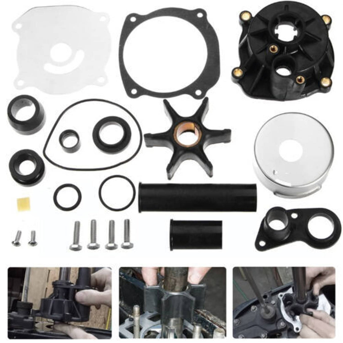 Solid Spare for Johnson Evinrude Outboard Water Pump Repair Kit w/ Housing 75-250HP, 5001595
