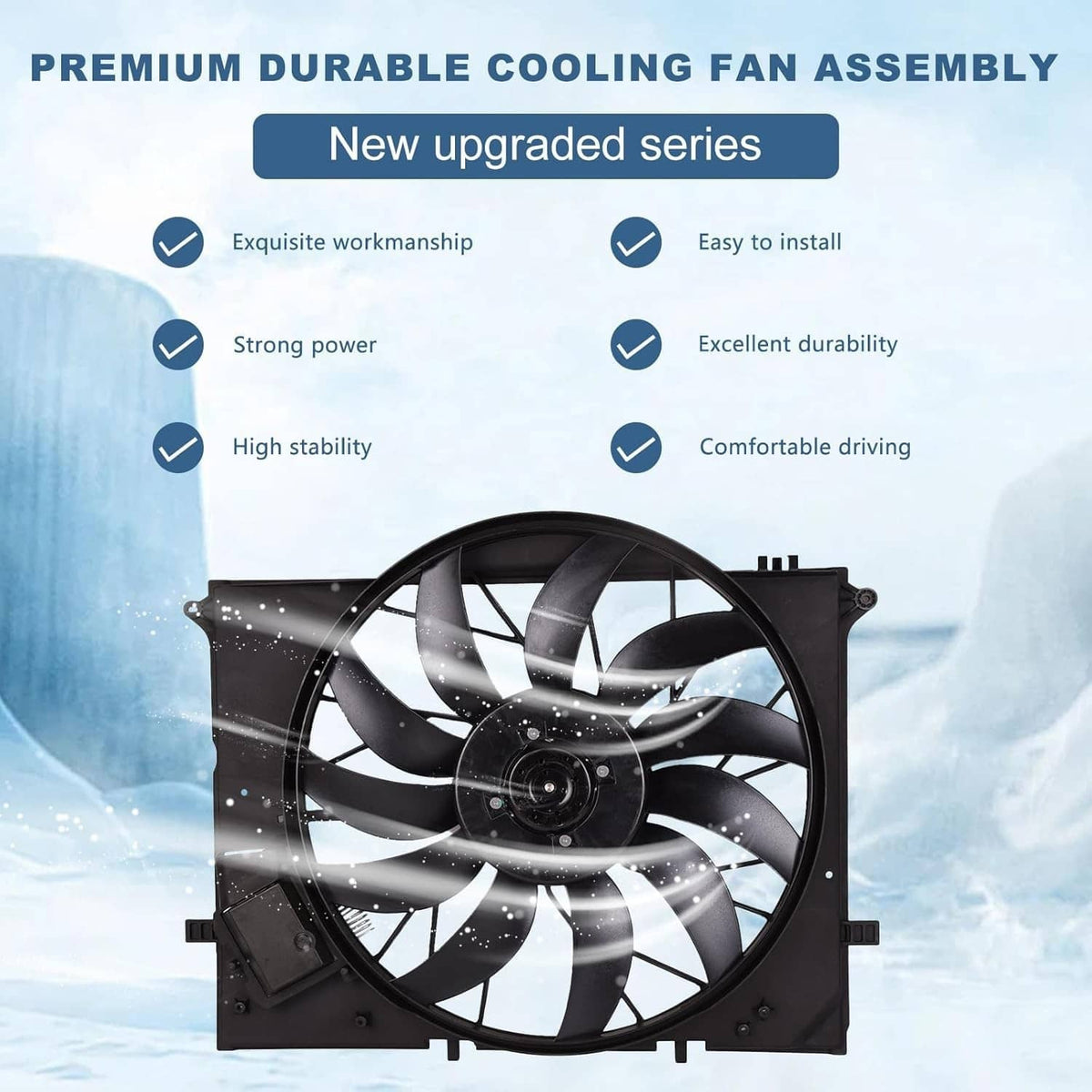 Solidspare Radiator Cooling Fan Assembly 2205000193 For 2000-2006 MERCEDES-BENZ S430 S500