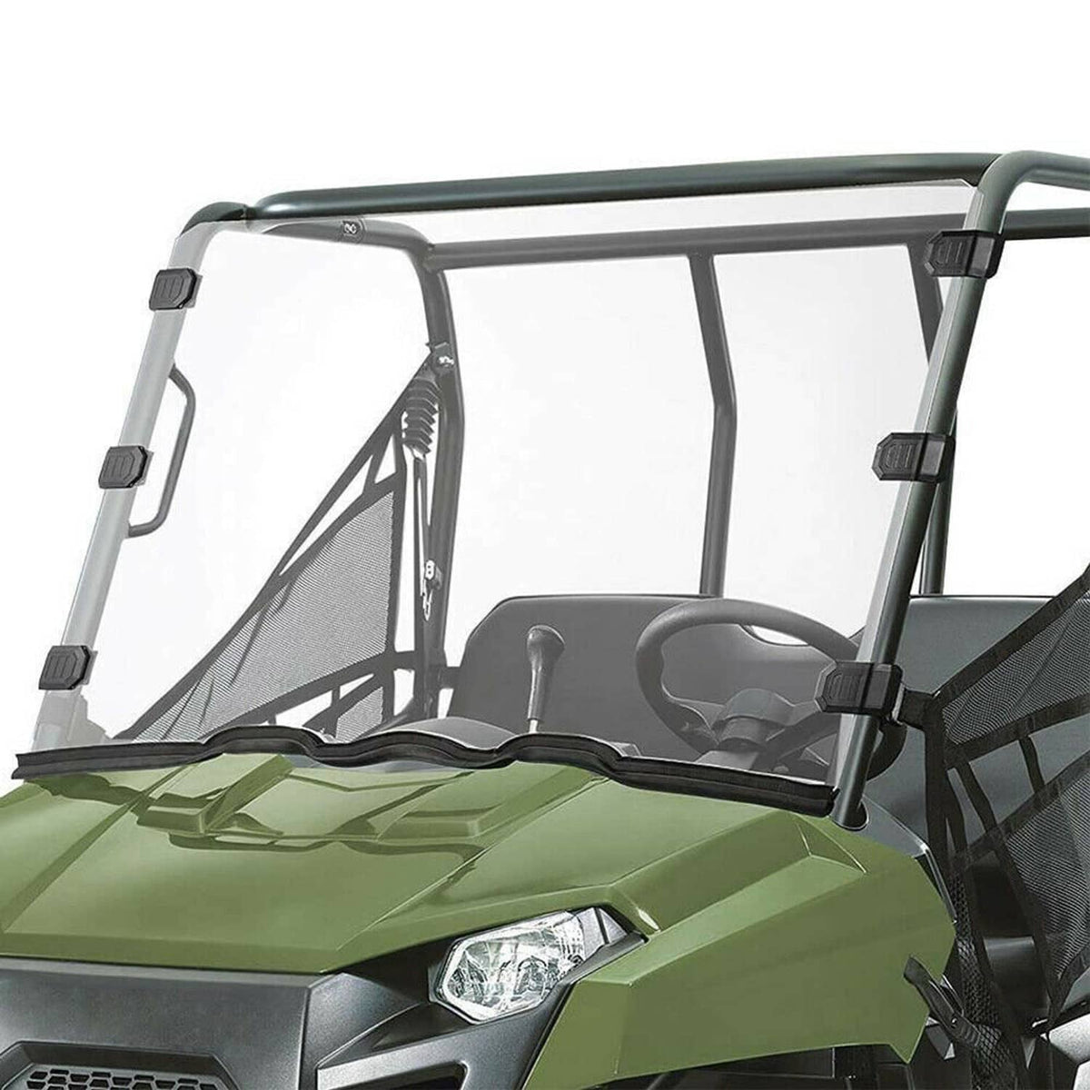 Solidspare Hard-Coated Clear Full Windshield For Polaris Ranger 400 570 EV 500 800 Midsize