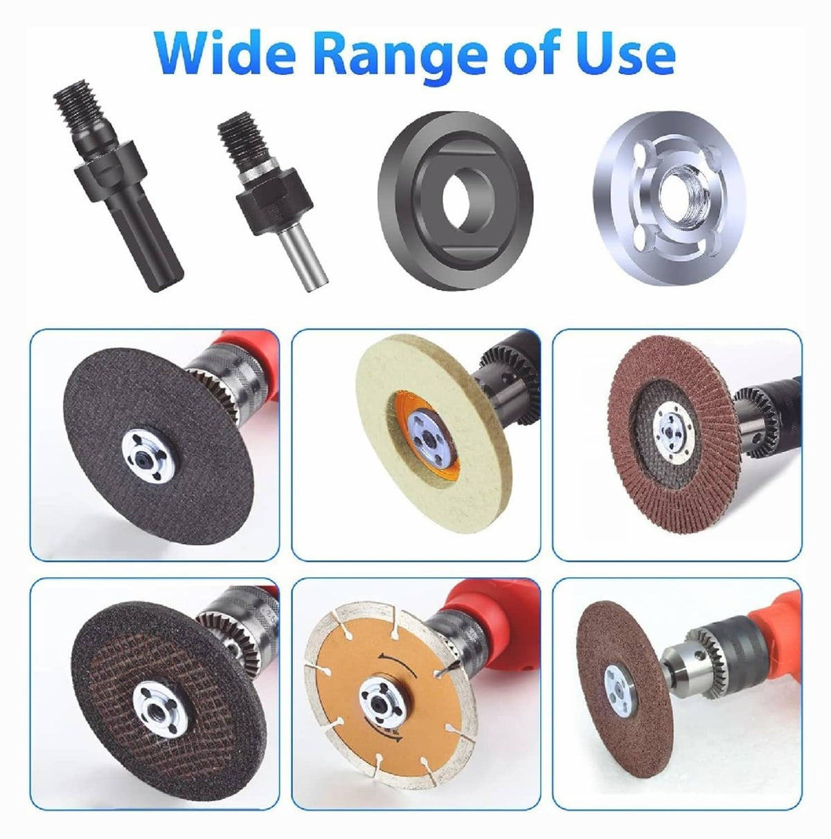 Solid Spare 6 in 1 Electric Drill Conversion Angle Grinder Adapter 6mm Connecting Rod Kit