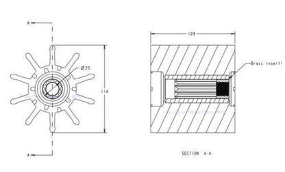 Solid Spare Flexible Impeller Replaces Sherwood 30000K Fits G3001-01 G3001-02 G3001X