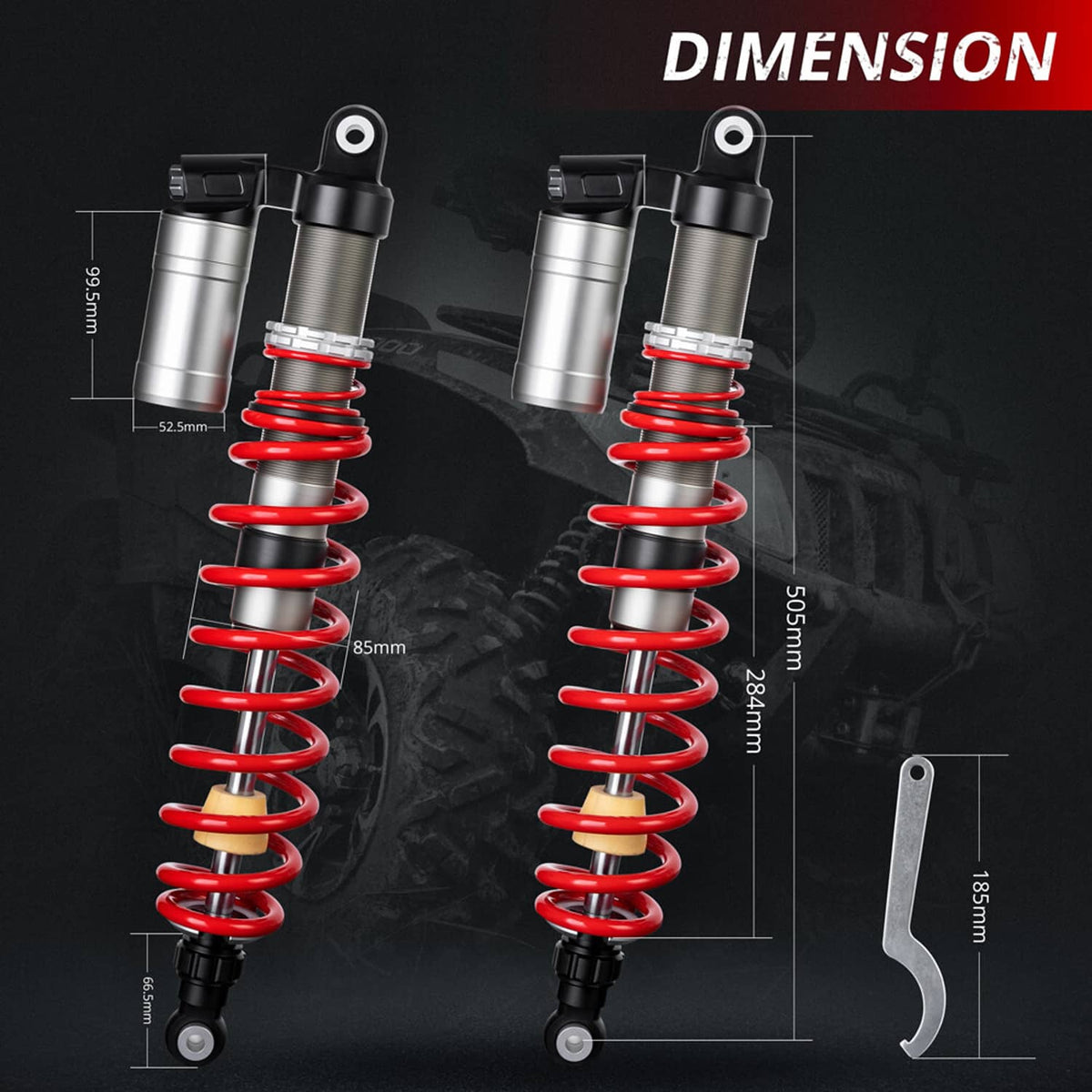 Solidspare 4X Front + Rear Air Shocks Absorbers Set For 2009-2014 Polaris RZR 800 S UTV