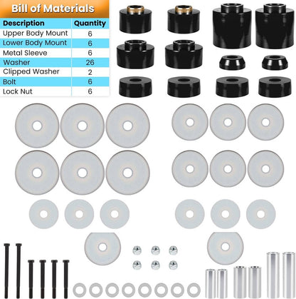 Solidspare 4.4123R Set Body Cab Mount Bushing Kit For 1980-1998 Ford F150 F250 F350 2WD 4WD