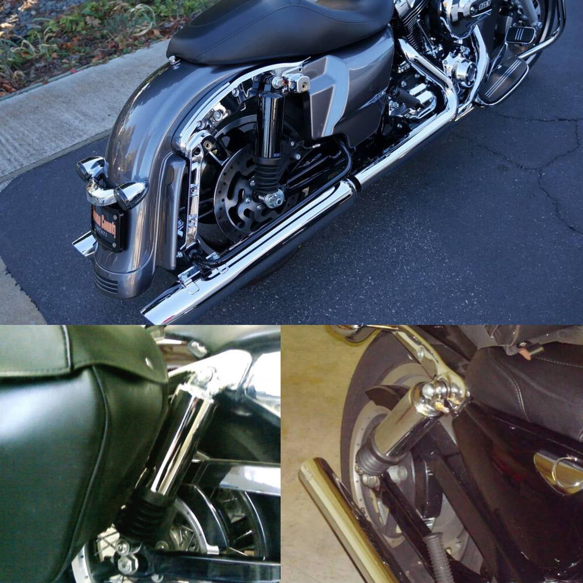 Solidspare Adjustable 12" Rear Air Shocks For Harley Road King Street Glide Electra Glide