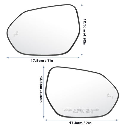 Solidspare Pair Mirror Glass Set w/ Heated Blind Spot DetectionFor 2019-2022 Toyota Corolla