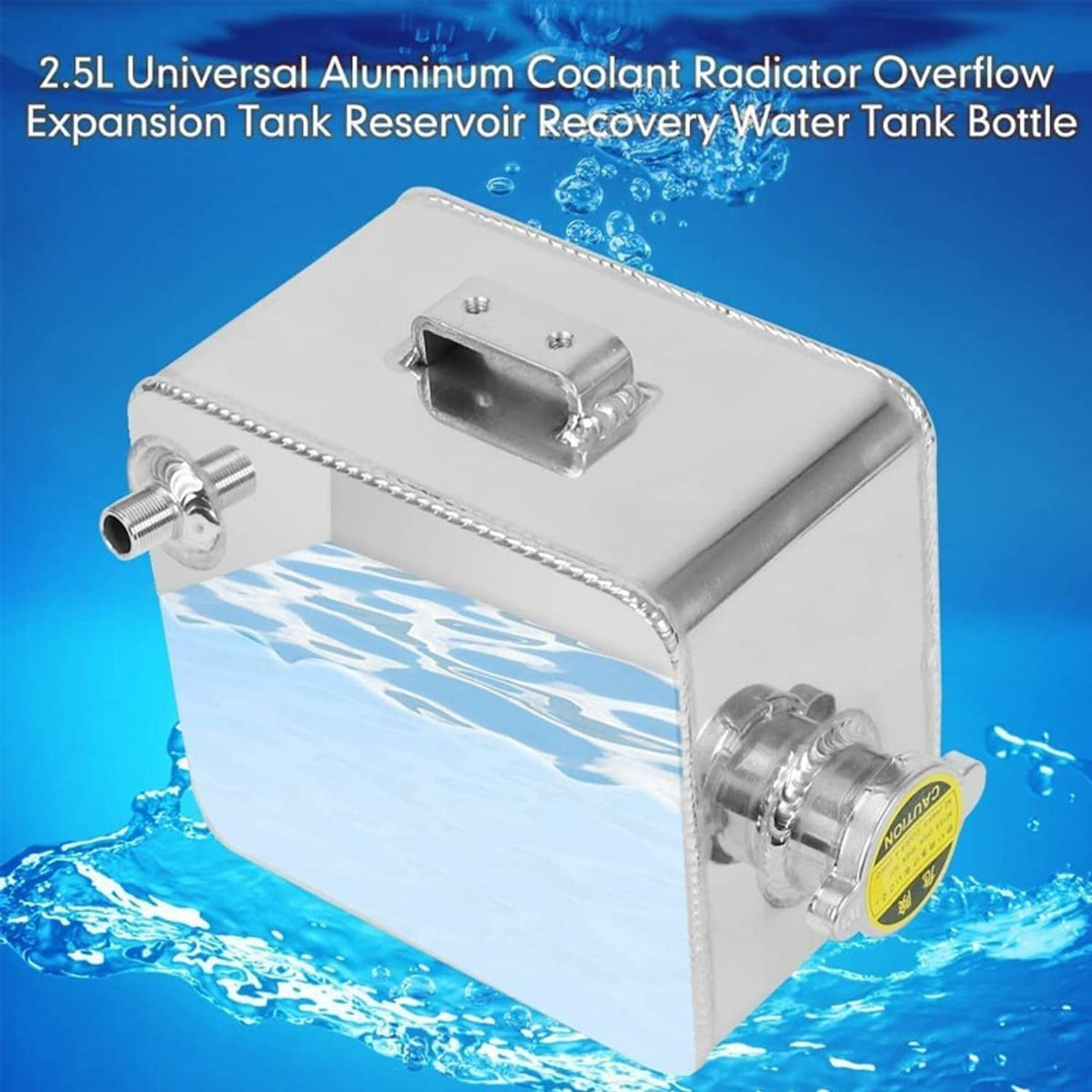 Solidspare Universal Car 2.5L Aluminum Water Coolant Radiator Overflow Recovery Tank Bottle