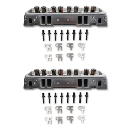 Solidspare 2x Aluminum Cylinder Heads Fit For SBC Chevy 350 190cc 64cc 2.02/1.60 Angle New