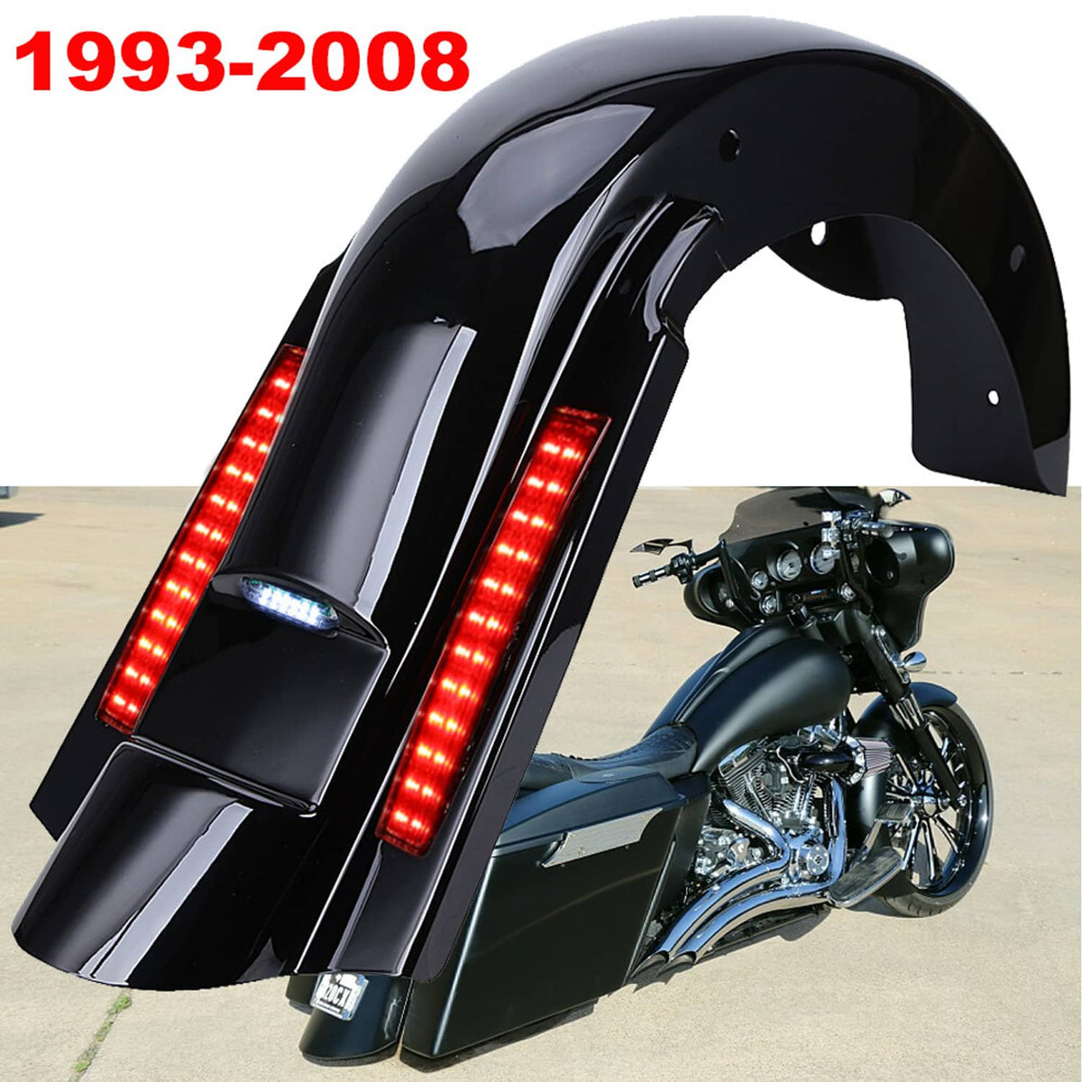 Solidspare 4inch CVO Stretched Extended Rear Fender For Harley Touring Road Electra Glide
