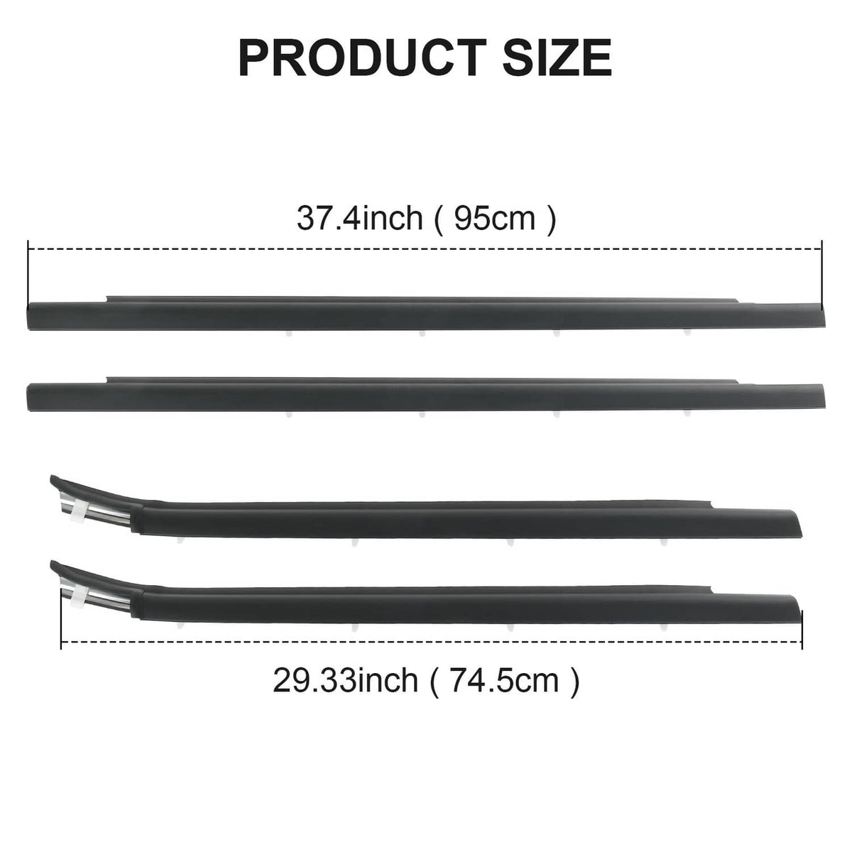 Solidspare Window Moulding Weatherstrip Seal Belt 4× For Toyota Tundra Double Cab 2000-2006