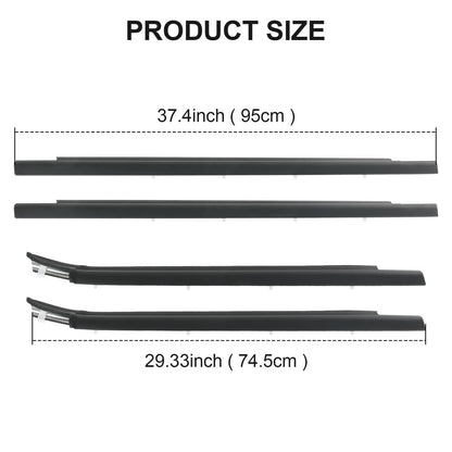 Solidspare Window Moulding Weatherstrip Seal Belt 4× For Toyota Tundra Double Cab 2000-2006