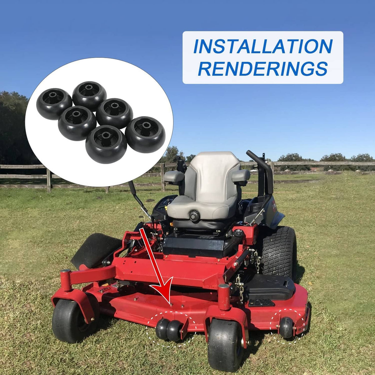 Solidspare 6 Pcs Deck Wheel Kits Exmark Viking Lazer Z Toro Groundsmaster Zero Turn Mowers