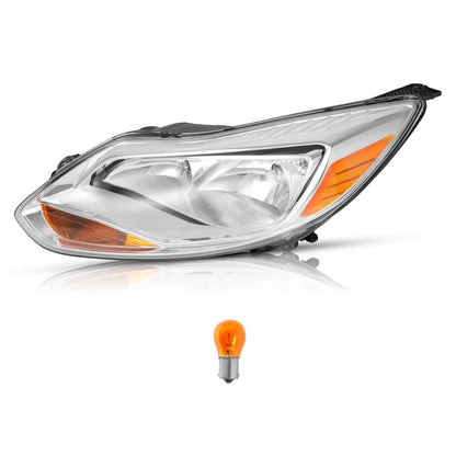 Solid Spare Clear Lens Halogen Left Driver Side Headlight For Ford Focus 2012-2014 W/Bulb
