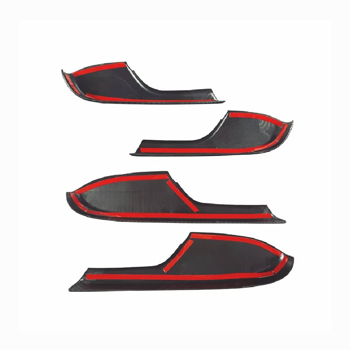 Solid Spare 4x For Honda Civic 2016-2020 Carbon Fiber Interior Door Armrest Panel Trim Cover