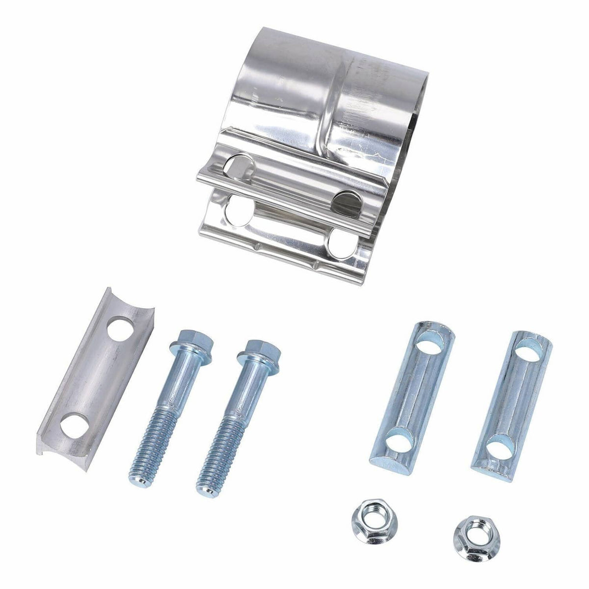 Solidspare 2PCS 3inch" Lap Joint Exhaust Band Clamp Muffler Sleeve Coupler Stainless Steel
