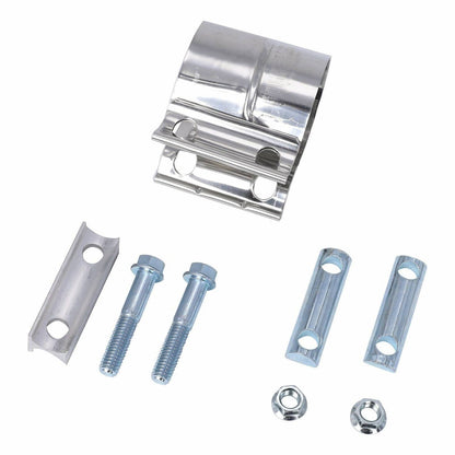 Solidspare 2PCS 3inch" Lap Joint Exhaust Band Clamp Muffler Sleeve Coupler Stainless Steel