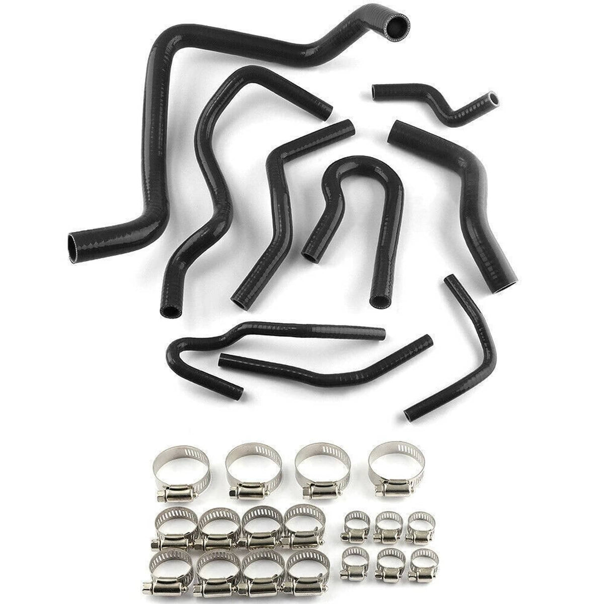 Solidspare Black Silicone Radiator Heater Hose Kit For 1992-2000 Honda Civic D15 D16 EG EK