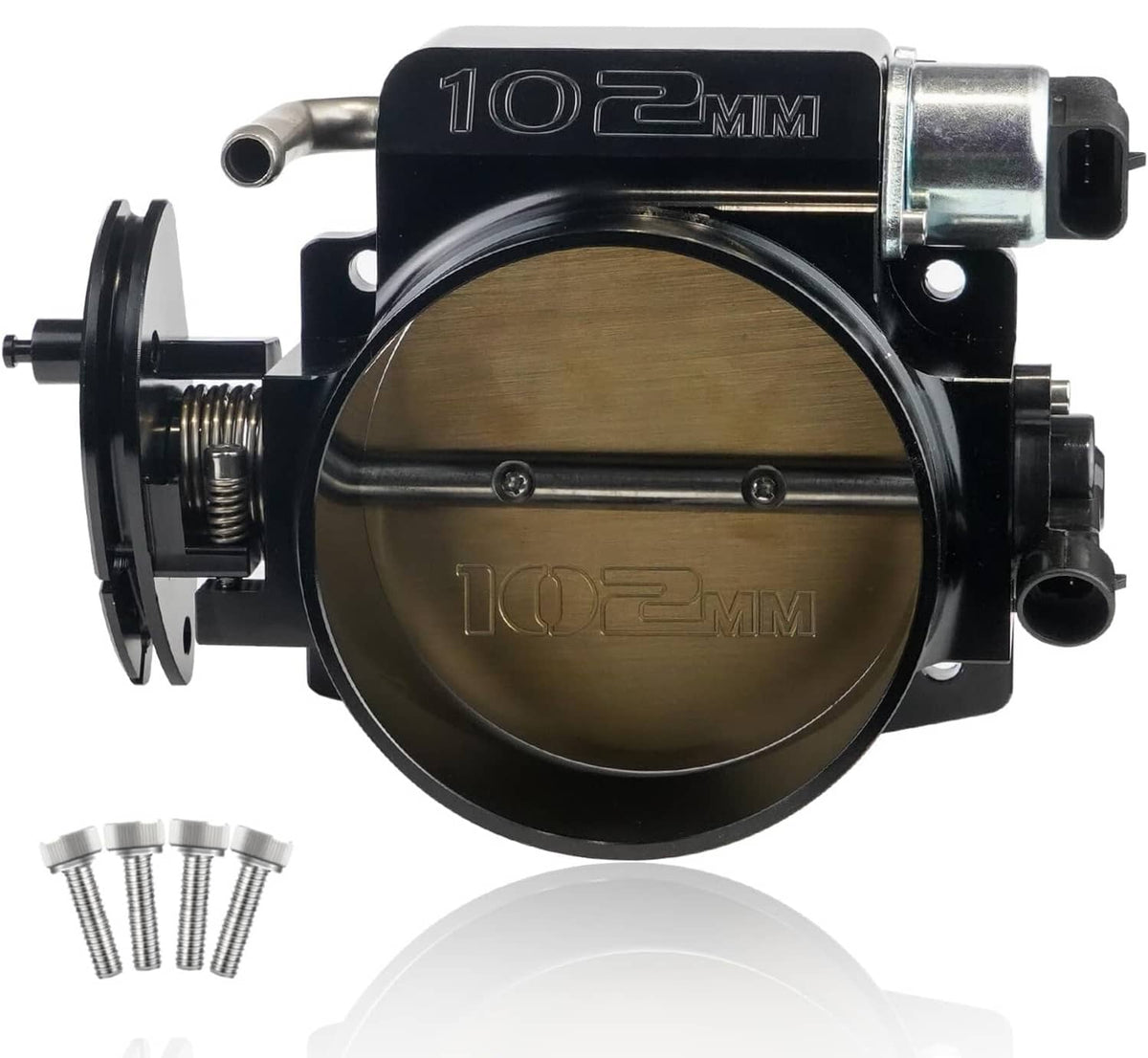 Solidspare 102mm Aluminum 4 Bolt Throttle Body & TPS IAC For GM Gen III LS1 LS2 LS6 LS7 LSX