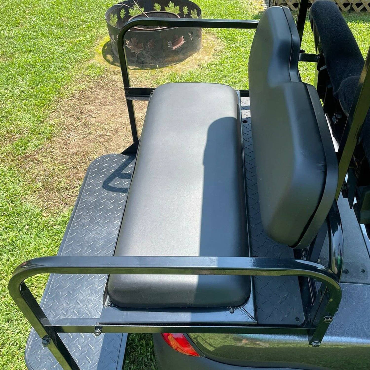 Solidspare Golf Cart Flip Rear Back Seat Kit Black For Club Car Precedent Tempo Onward 04+