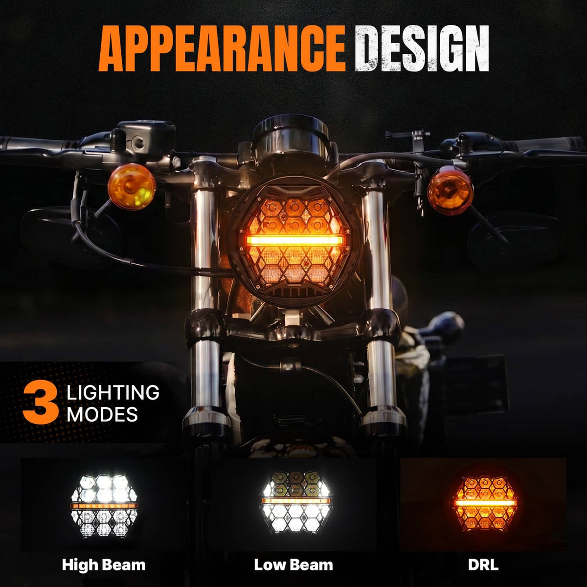 Solidspare Plug&Play 5.75'' LED Headlight Hi/Low DRL For Harley Dyna Street Bob Sportster