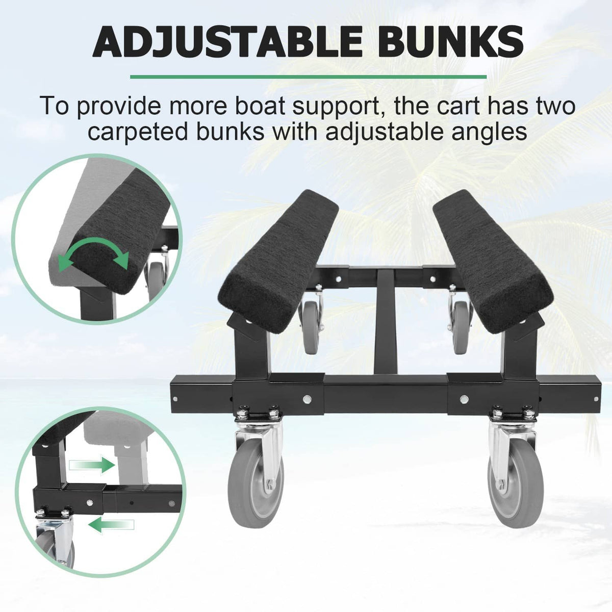 Solidspare Watercraft Dolly max 1400lbs For Kawasaki Sea-Doo Jet Ski Stand Storage Cart PWC
