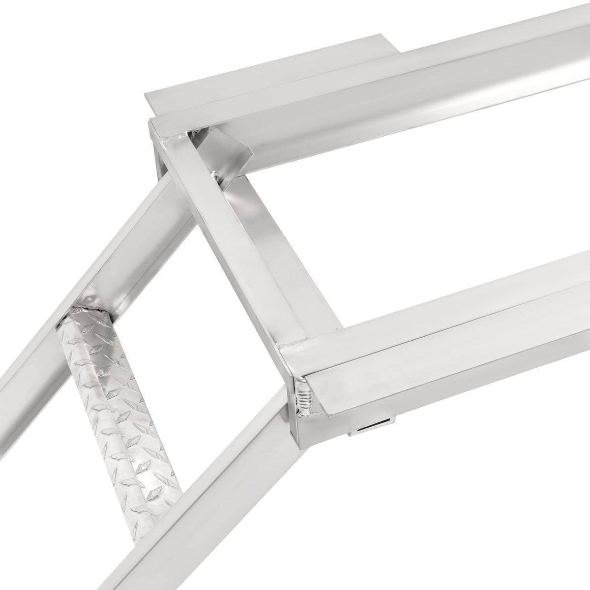 Solidspare 4 Step Pontoon Under Deck Boat Ladder Aluminum Under-Boat Mount , Silvery