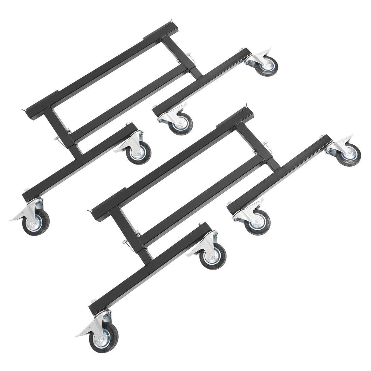 Solid Spare 2PCS 16-20in Adjustable Chassis Stand Sprint Midget Car Locking Casters Black