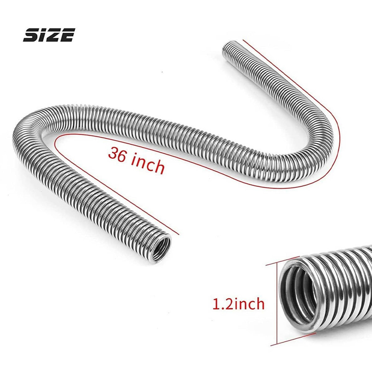 Solidspare 36" Flexible Upper/Lower Radiator Hose Kit Stainless Steel w/ 2pcs Chrome Caps