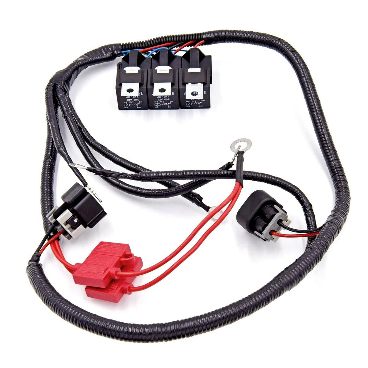 Solidspare For 1999–2006 Chevy GM Electric Dual Fan Upgrade Wiring Harness Kit ECU Control