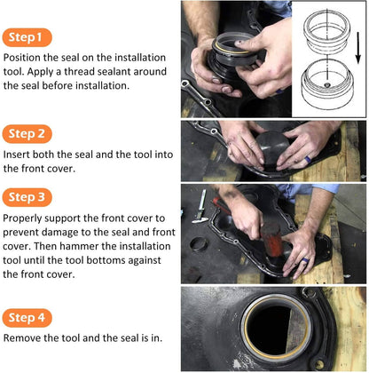 Solid Spare Front Cover Crankshaft Seal Installation Tool fits Dodge Cummins 3.9L 5.9L 6.7L