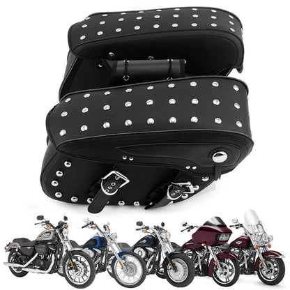 Solidspare Universal Motorcycle Saddle Panniers Tool Pouch Side Bag For Harley Honda Suzuki