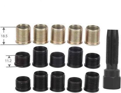 Solid Spare 16pc Spark Plug Thread Repair Rethreading Tool Kit M16 Threaded Coil Insert