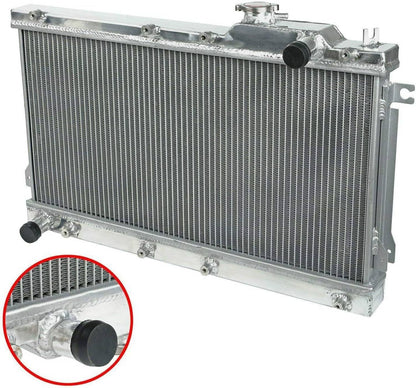Solidspare 2 Row 40mm Core Racing Radiator Bolt On For 1990-97 Mazda Miata MX5 MT Aluminum