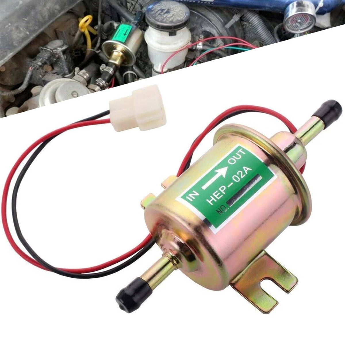 Solidspare HEP-02A Inline Fuel Pump 12v Electric Transfer Low Pressure Gas Diesel Fuel Pump