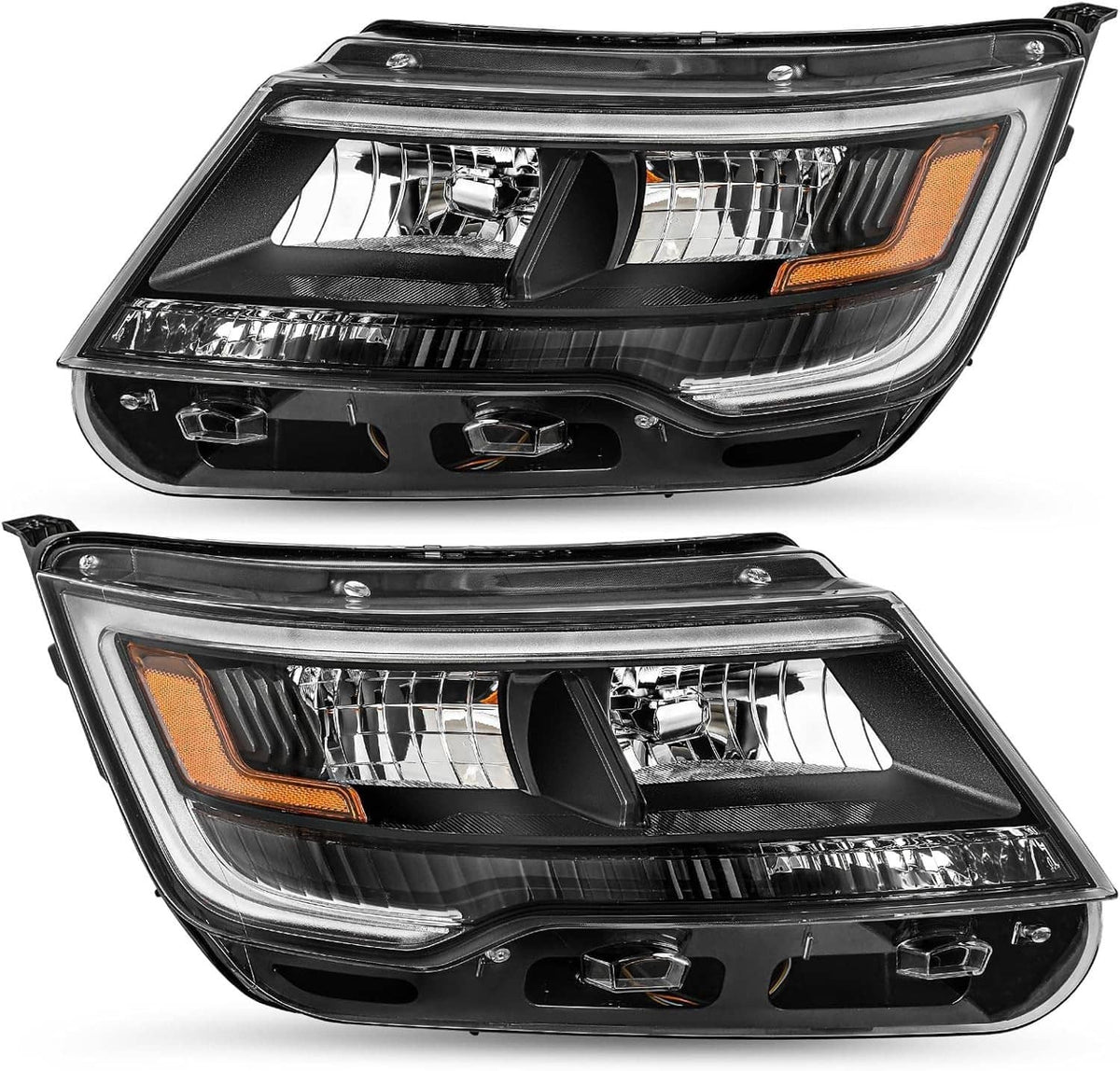 Solidspare Left & Right Side Headlights Assembly w/LED DRL For 2016-2019 Ford Explorer